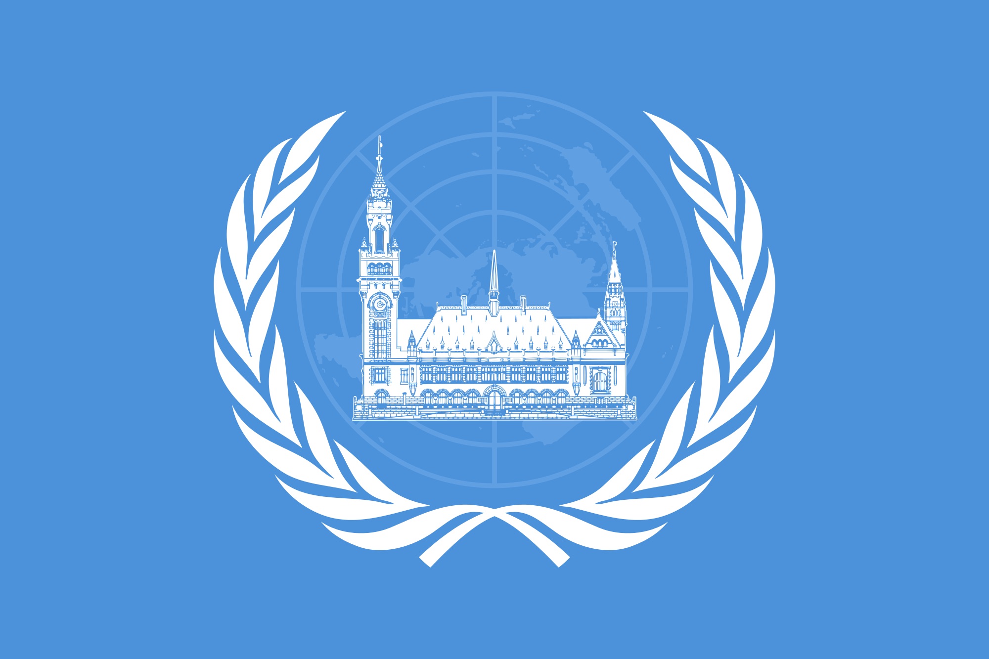 Peace Palace UN style flag Creative Commons