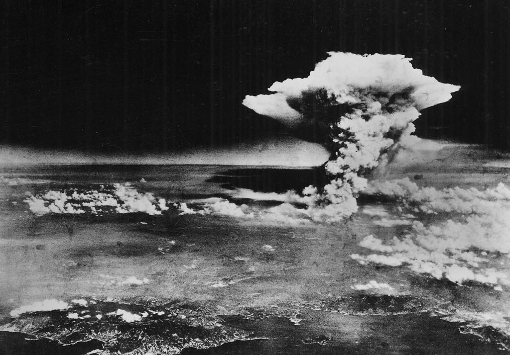 Atomic cloud over Hiroshima from Matsuyama