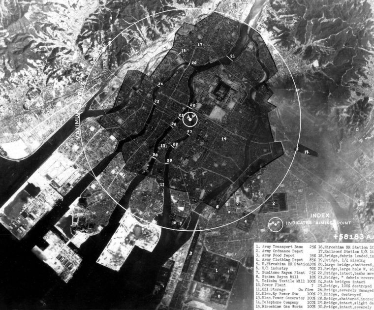 Hiroshima centre of explosion