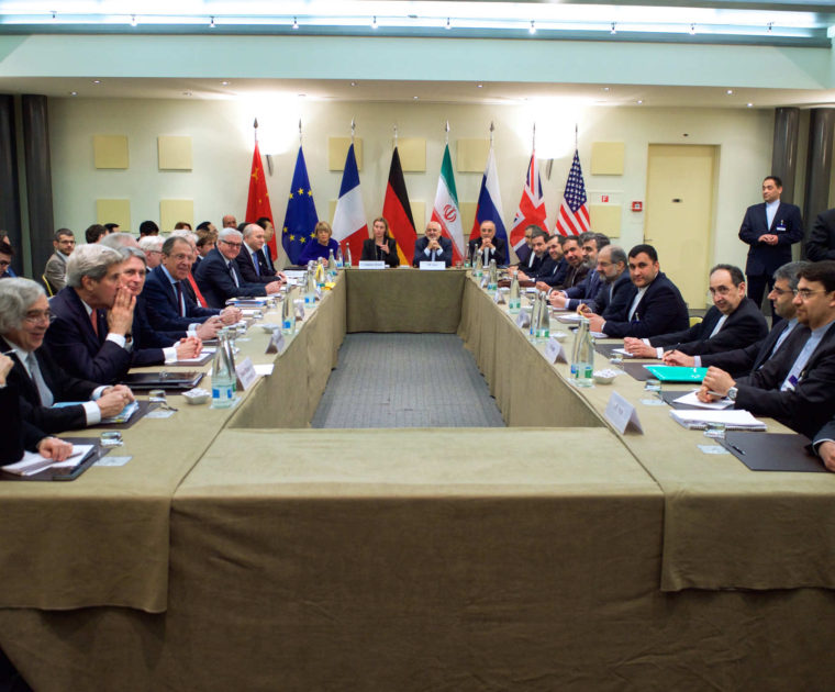 Negotiations about Iranian Nuclear Program Foreign Ministers and other Officials of P51 Iran and EU in Lausanne small