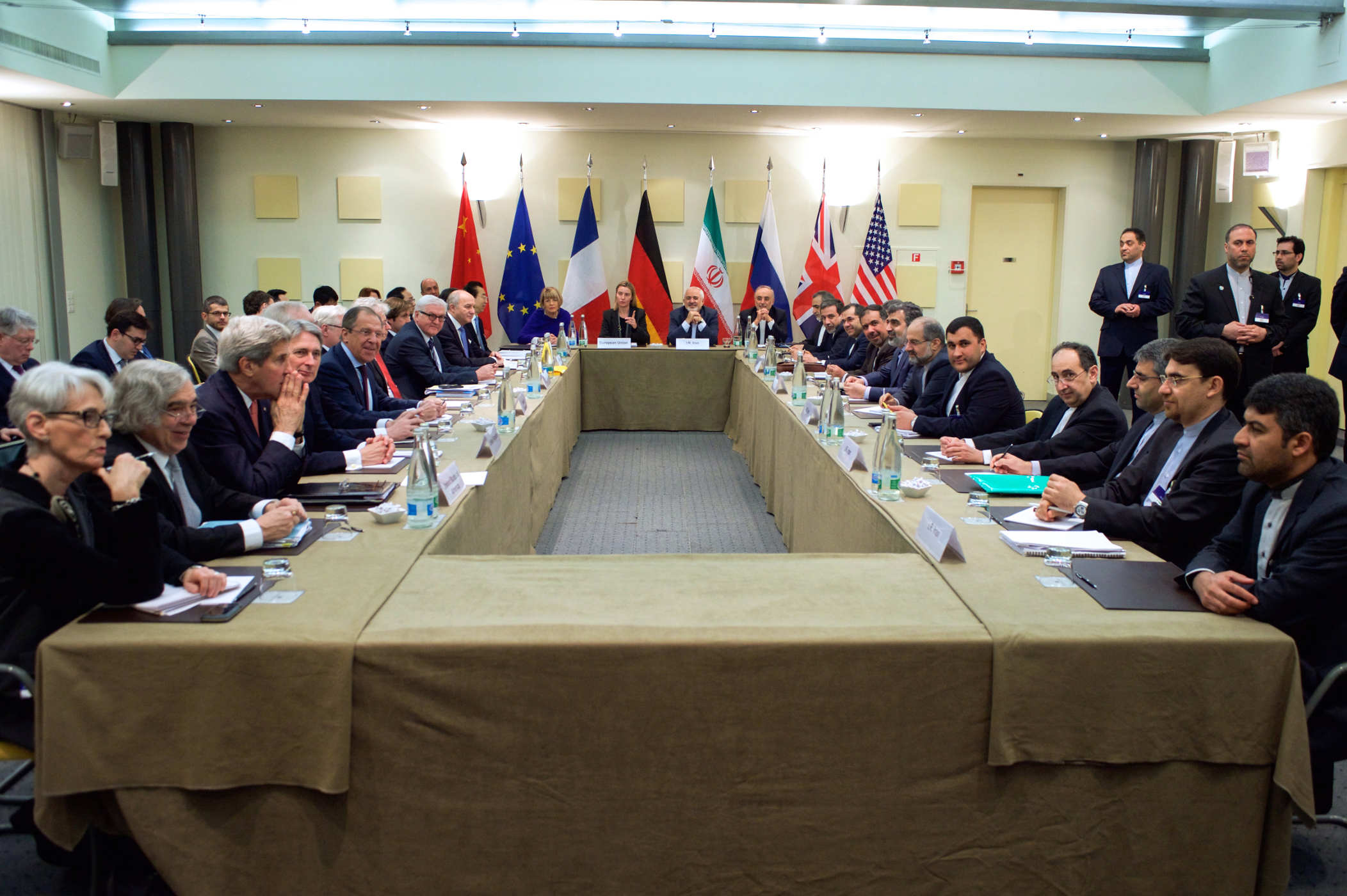 Negotiations about Iranian Nuclear Program Foreign Ministers and other Officials of P51 Iran and EU in Lausanne small