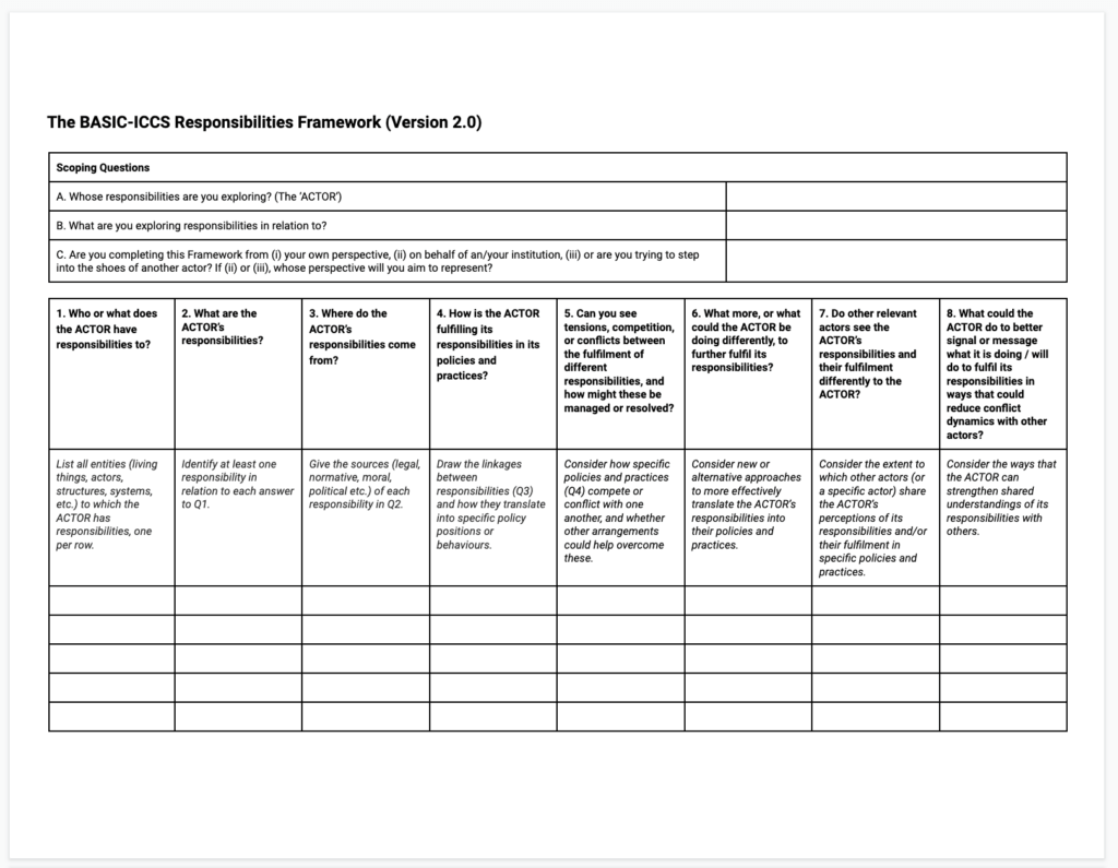 Responsibilities Framework