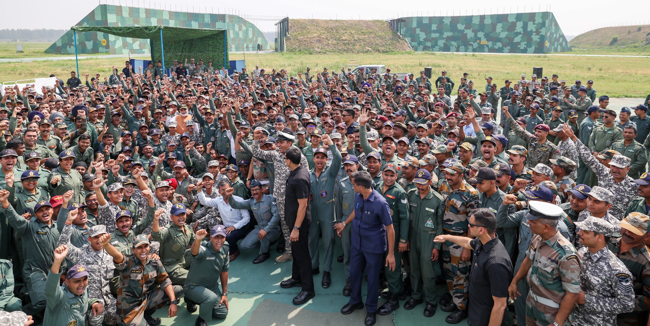Indian Prime Minister Narendra Modi visits Adampur airforce base, in Punjab on May 13, 2025.